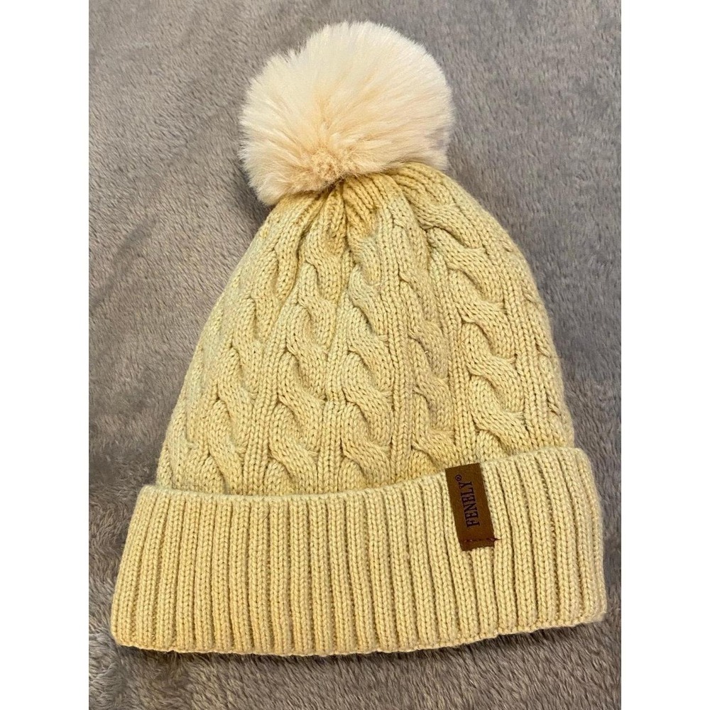 Fenely Hat Beanie Pompom Acrylic OSFM s2